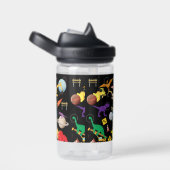 Bau von LKWs Astronaut Dinosaurier im Weltraum Trinkflasche (rechts)