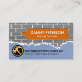 Bau von Mauersteinen Visitenkarte (Vorderseite)