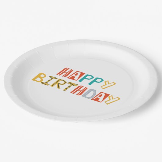 Bau von Party-Tellern | Happy Birthday Pappteller (Schrägansicht)