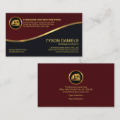 Bau von Red Gray Layer Gold Wave Builder Visitenkarte (Vorne/Hinten)