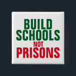 Bau von Schulen ohne Gefängnisse Button<br><div class="desc">Bau von Schulen und nicht Gefängnissen.</div>