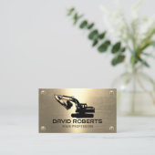 Bau von schweren Ausrüstungen Betreiber Gold Metal Visitenkarte (Stehend Vorderseite)