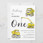 Bau von Sonnenfahrzeugen 1. Geburtstag Einladung (Vorderseite)