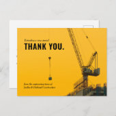 Bau von Sunset Crane | Minimaler Dank Postkarte (Vorne/Hinten)