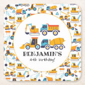 Bau von Trucks mit Sprung Rechteckiger Pappuntersetzer (Vorderseite)