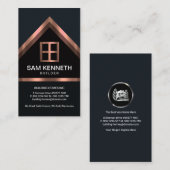 Bau von Zuhause-Dachkonstruktionen aus hellem Rot- Visitenkarte (Vorne/Hinten)