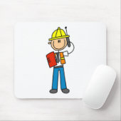 Bau-Vorarbeiter auf Mobiltelefon Mousepad (Mit Mouse)