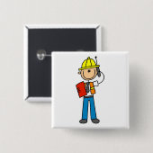 Bau-Vorarbeiter-T - Shirts und Geschenke Button (Vorne & Hinten)