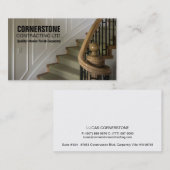 Bau-Zimmerei-Auftragnehmer-Treppenhaus-Ordnungen Visitenkarte (Vorne/Hinten)