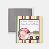 Bau Zone Baby Announction Magnet (Vorderseite/Rückseite)