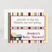 Bau-Zone Baby Dusche Goody Beutel Toppers Einladungspostkarte (Vorne/Hinten)