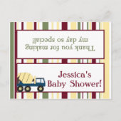 Bau-Zone Baby Dusche Goody Beutel Toppers Einladungspostkarte (Vorderseite)