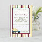 Bau-Zone Kinderdusche Einladung (Stehend Vorderseite)