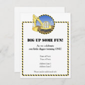 Bau-Zonen-Geburtstags-Party Einladung (Vorne/Hinten)