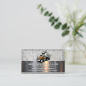 Bauabprallfahrzeug | Metallbeton Visitenkarte (Stehend Vorderseite)