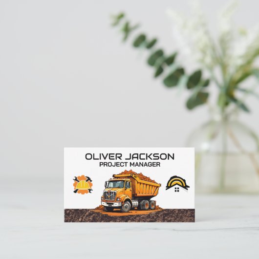 Bauabzugmaterial Visitenkarte (Stehend Vorderseite)