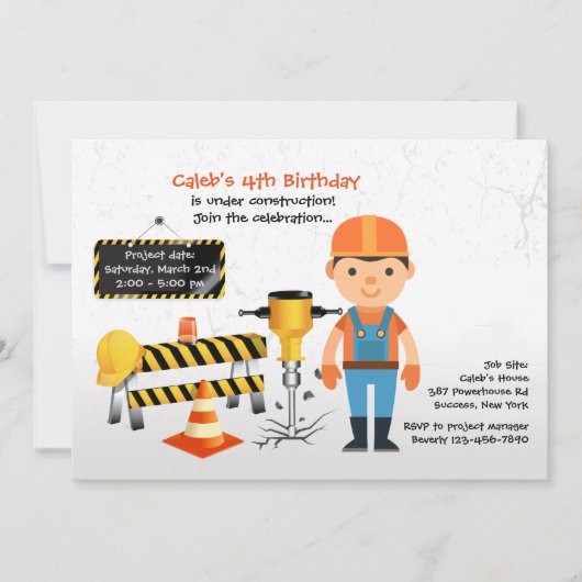 Bauarbeiten im Rahmen der Ausschreibung Einladung (Vorderseite)