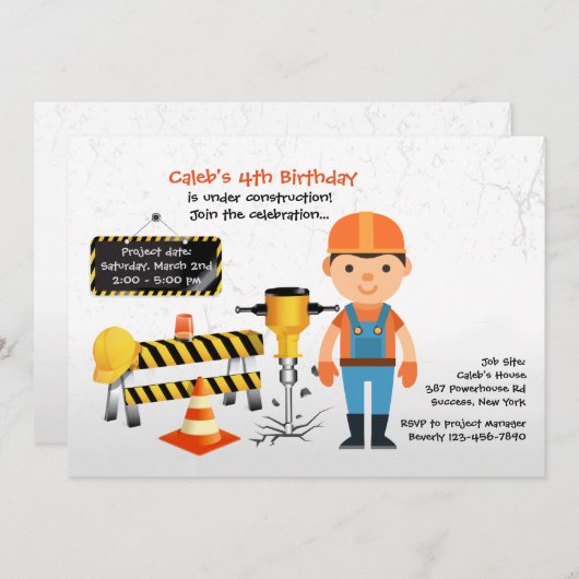 Bauarbeiten im Rahmen der Ausschreibung Einladung (Vorne/Hinten)