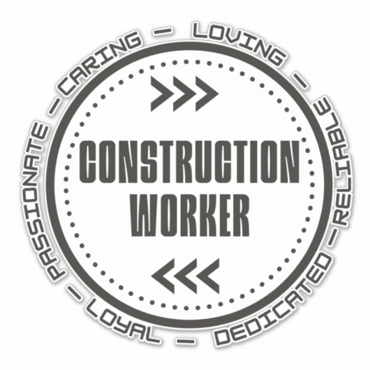 Bauarbeiter Aufkleber (Vorderseite)