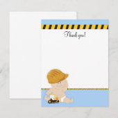 Bauarbeiter Baby 4x5 Wohnung Vielen Dank Dankeskarte (Vorne/Hinten)