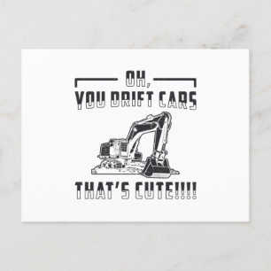 Bauarbeiter Bagger Drift Autos Niedlich Graben Postkarte