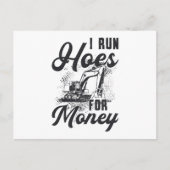 Bauarbeiter-Bagger Ich führe Hosen für Geld Postkarte (Vorderseite)