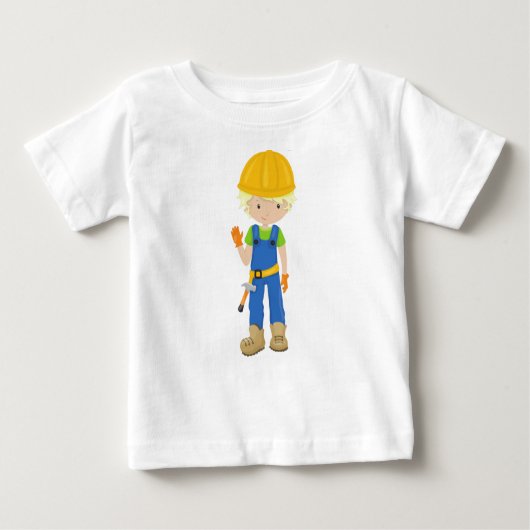 Bauarbeiter, Blondhaar, Niedlicher Junge, Hammer Baby T-shirt (Vorderseite)