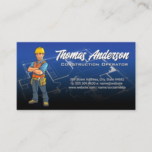 Bauarbeiter | Blueprints Visitenkarte (Vorderseite)