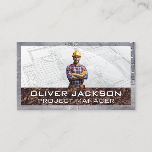 Bauarbeiter | Blueprints Visitenkarte (Vorderseite)