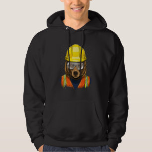 Bauarbeiter Brauner Grizzlybär Arbeiter Bär Hoodie