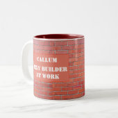 Bauarbeiter Bricklayer Builder Funny Zweifarbige Tasse (Vorderseite Links)