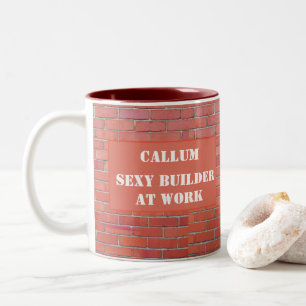 Bauarbeiter Bricklayer Builder Funny Zweifarbige Tasse