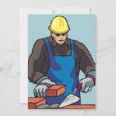 Bauarbeiter Bricklayer Hard Hat Builder Einladung (Vorderseite)