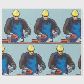 Bauarbeiter Bricklayer Hard Hat Builder Geschenkpapier (Flach)