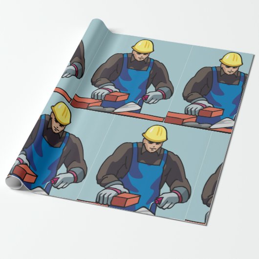 Bauarbeiter Bricklayer Hard Hat Builder Geschenkpapier (Ungerollt)