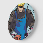 Bauarbeiter Bricklayer Hard Hat Builder Große Wanduhr (Winkel)