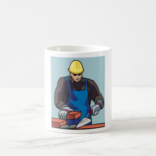 Bauarbeiter Bricklayer Hard Hat Builder Kaffeetasse (Mittel)