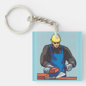 Bauarbeiter Bricklayer Hard Hat Builder Schlüsselanhänger (Vorderseite)