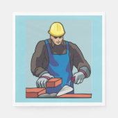 Bauarbeiter Bricklayer Hard Hat Builder Serviette (Vorderseite)