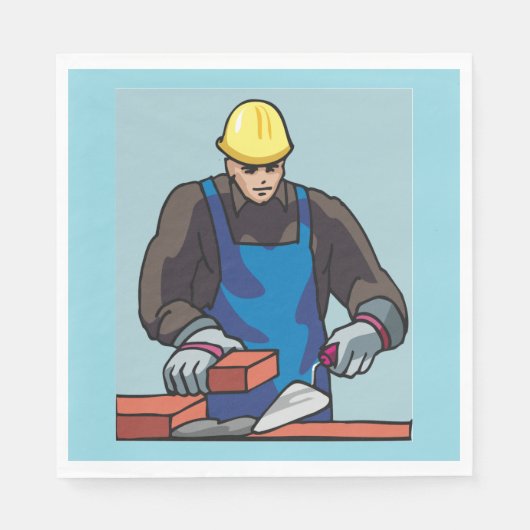 Bauarbeiter Bricklayer Hard Hat Builder Serviette (Vorderseite)