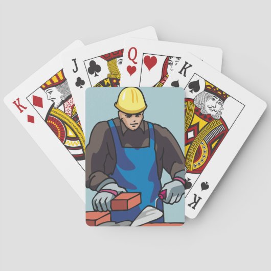 Bauarbeiter Bricklayer Hard Hat Builder Spielkarten (Rückseite)