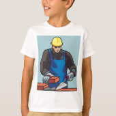Bauarbeiter Bricklayer Hard Hat Builder T-Shirt (Vorderseite)