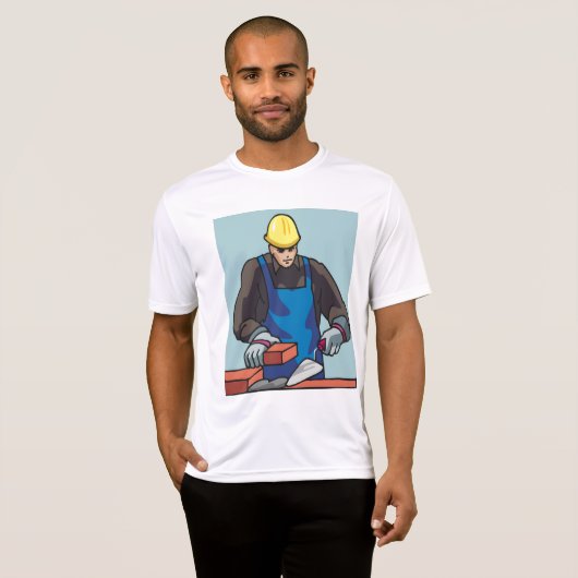 Bauarbeiter Bricklayer Hard Hat Builder T-Shirt (Vorne ganz)