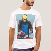 Bauarbeiter Bricklayer Hard Hat Builder T-Shirt (Vorderseite)