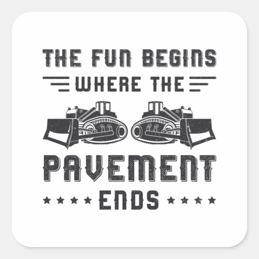 Bauarbeiter Bulldozer-Streckenabschnitt endet Stan Quadratischer Aufkleber (Vorderseite)