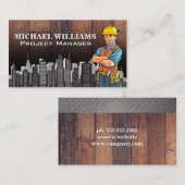 Bauarbeiter | City Skyline Visitenkarte (Vorne/Hinten)