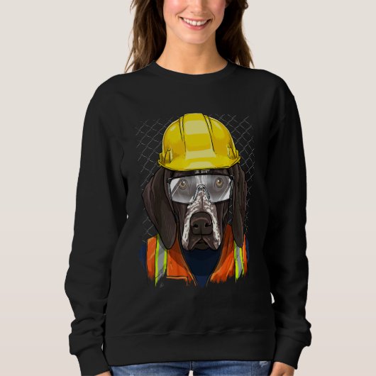 Bauarbeiter Deutsch Drahthaar Labrador Sweatshirt (Vorderseite)