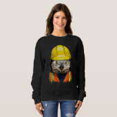 Bauarbeiter Eule Arbeiter Tier Vogelbesitzer Sweatshirt (Vorne ganz)