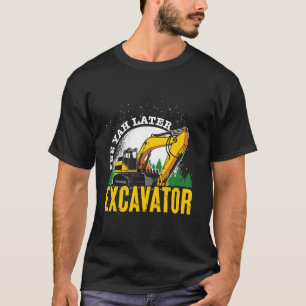 Bauarbeiter Fahrer Männer Jungen Kinder Bagger T-Shirt