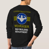Bauarbeiter Funny Bodybuilder Blue Sign T-Shirt (Rückseite)